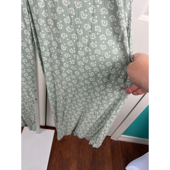 As U Wish Green White Boho Sleeveless Ruffle Wide Leg Jumpsuit Medium Summer - Picture 7 of 9